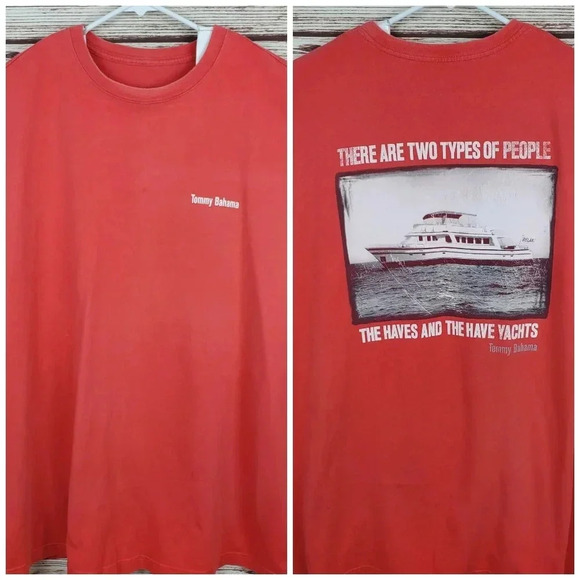 Tommy Bahama Mens 2XL Crew Neck Graphic Tee T-Shirt Two Types of People Yachts - Picture 1 of 9